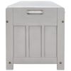 TREXM Storage Bench with 3 Shutter-shaped Doors, Shoe Bench with Removable Cushion and Hidden Storage Space (Gray Wash, OLD SKU: WF284226AAE)