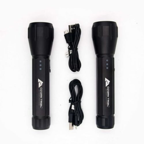 2 Pack Ozark Trail Led Flashlight,500 Lumens, Lithum-Ion Battery 2 Pack Ozark Trail Led Flashlight,500 Lumens, Lithum-Ion Battery