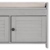 TREXM Storage Bench with 3 Shutter-shaped Doors, Shoe Bench with Removable Cushion and Hidden Storage Space (Gray Wash, OLD SKU: WF284226AAE)