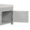 TREXM Storage Bench with 3 Shutter-shaped Doors, Shoe Bench with Removable Cushion and Hidden Storage Space (Gray Wash, OLD SKU: WF284226AAE)