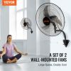 VEVOR Wall Mount Fan, 2 PCS 18 inch Oscillating, 3-speed High Velocity Max. 4000 CFM Industrial Wall Fan for Indoor, Commercial, Residential