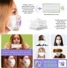 Disposable Face Protectors. Pack of 50 White Face Masks Disposable Protectors; 3-ply Adult Masks with Nose Bar. Face Guards with Adjustable Earloop fo