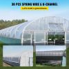 VEVOR Spring Wire and Lock Channel, 6.56ft Spring Lock & U-Channel Bundle for Greenhouse, 30 Packs PE Coated Spring Wire & Aluminum Alloy Channel