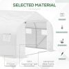 Outdoor Walk-In Tunnel Greenhouse Hot House with Roll-up Windows, Zippered Door, PE Cover 11.5' x 9.8' x 6.5' AS