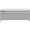 TREXM Storage Bench with 3 Shutter-shaped Doors, Shoe Bench with Removable Cushion and Hidden Storage Space (Gray Wash, OLD SKU: WF284226AAE)