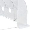 Outdoor Walk-In Tunnel Greenhouse Hot House with Roll-up Windows, Zippered Door, PE Cover 11.5' x 9.8' x 6.5' AS