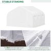 Outdoor Walk-In Tunnel Greenhouse Hot House with Roll-up Windows, Zippered Door, PE Cover 11.5' x 9.8' x 6.5' AS