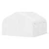 Outdoor Walk-In Tunnel Greenhouse Hot House with Roll-up Windows, Zippered Door, PE Cover 11.5' x 9.8' x 6.5' AS