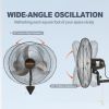 VEVOR Wall Mount Fan, 20 Inch, 3-speed High Velocity Max. 4650 CFM Oscillating Industrial Wall Fan, Commercial or Residential for Warehouse