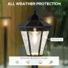 Outsunny 77" Solar Lamp Post Light, Waterproof Aluminum Outdoor Vintage Street Lamp, Motion Activated Sensor PIR, Adjustable Brightness, for Garden