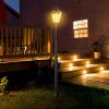 Outsunny 77" Solar Lamp Post Light, Waterproof Aluminum Outdoor Vintage Street Lamp, Motion Activated Sensor PIR, Adjustable Brightness, for Garden