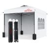 10x10 Pop Up Canopy with Sidewalls, Easy Up Canopy Tent, Heavy Duty Tents for Parties, One Person Set Up Event Tent, White
