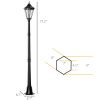 Outsunny 77" Solar Lamp Post Light, Waterproof Aluminum Outdoor Vintage Street Lamp, Motion Activated Sensor PIR, Adjustable Brightness, for Garden
