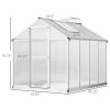 8ftx 6ft Walk-In Polycarbonate Greenhouse with Roof Vent -AS