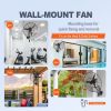 VEVOR Wall-Mount Misting Fan, 30 Inch, 3-speed High Velocity Max. 9500 CFM, Waterproof Oscillating Industrial Wall Fan
