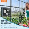 VEVOR Shutter Exhaust Fan, 12'' with Temperature Humidity Controller, EC-motor, 940 CFM, 10-Speed Adjustable Wall Mount Attic Fan