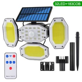 Upgraded Solar Motion Sensor Light Security Lamp Garden Outdoor Waterproof (Color: as Pic)