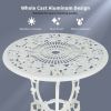 Patio Balcony Stylish Cast Aluminum Bistro Bar Table  Chair 3 Pcs Set