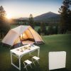 Multi functional aluminum folding table, 4 chairs - adjustable, 48 inches, expandable. Suitable for indoor/outdoor use. Courtyard gathering, foldable