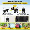 VEVOR Extra Large Collapsible Garden Cart with Removable Canopy, Folding Wagon Utility Carts with Wheels and Rear Storage, Wagon Cart for Garden