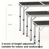 Multi functional aluminum folding table, 4 chairs - adjustable, 48 inches, expandable. Suitable for indoor/outdoor use. Courtyard gathering, foldable