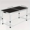 Multi functional aluminum folding table, 4 chairs - adjustable, 48 inches, expandable. Suitable for indoor/outdoor use. Courtyard gathering, foldable